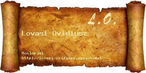 Lovasi Ovidiusz névjegykártya